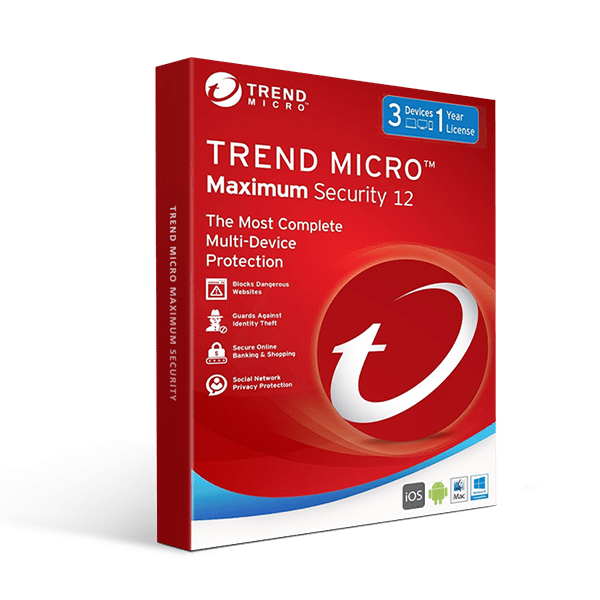 Microsoft Trend Micro Maximum Security 1 Year 3Pc